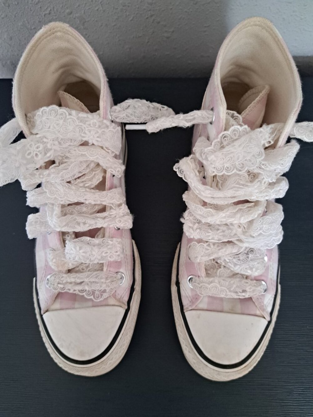 Converse women's Chuck Taylor All-Star Platform High 'Gingham' Pink size 7 - Picture 3 of 7